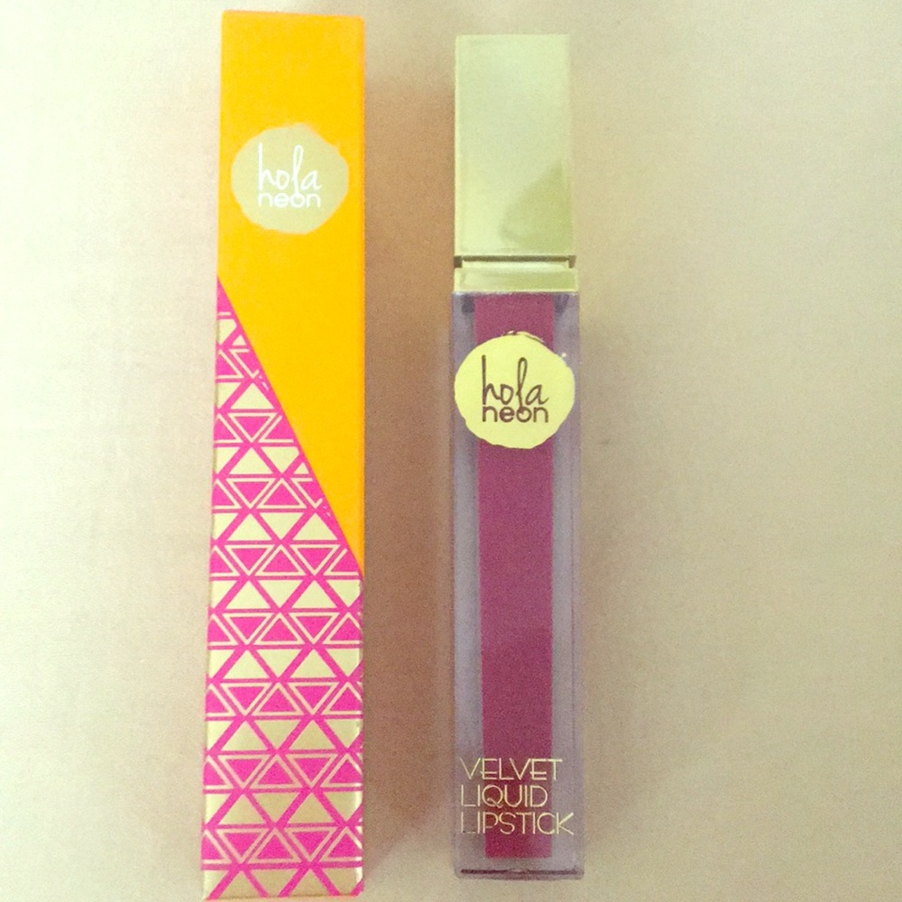 Hola neon velvet liquid lipstick in fomo.